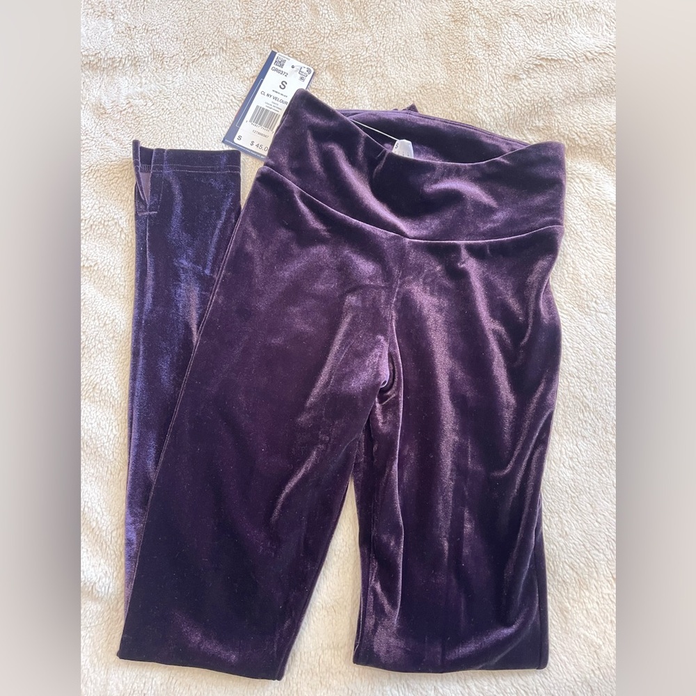 Purple Reebok velvet leggings